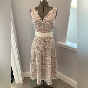 Nha Khanh Size 6 Midi White Lace Dress Gown (Worn Once)